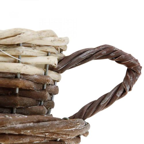 Floristik24 Fonott növénykosár, növénypohár csészealjjal Ø12cm