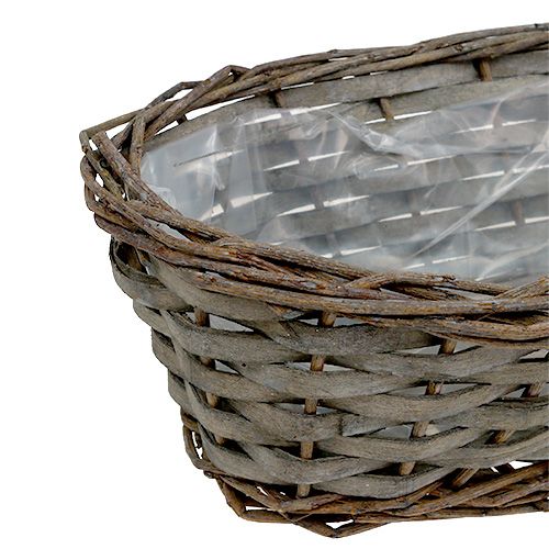 Floristik24 Növénykosár ovális szürke 30cm x 15cm x 10cm 1db