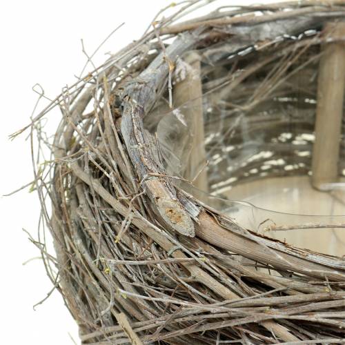 Floristik24 Növénykosár szőlő és ágak fehérre mosott Ø37/28cm 2 db-os szett