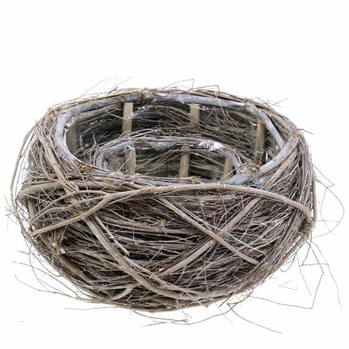 Floristik24 Növénykosár szőlő és ágak fehérre mosott Ø37/28cm 2 db-os szett