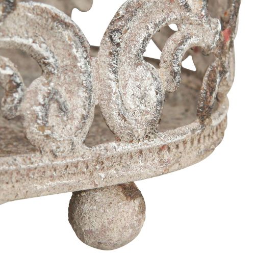 Floristik24 Dekoratív tálca ovális antik megjelenésű szürke rozsda 26/21cm 2 db-os készlet