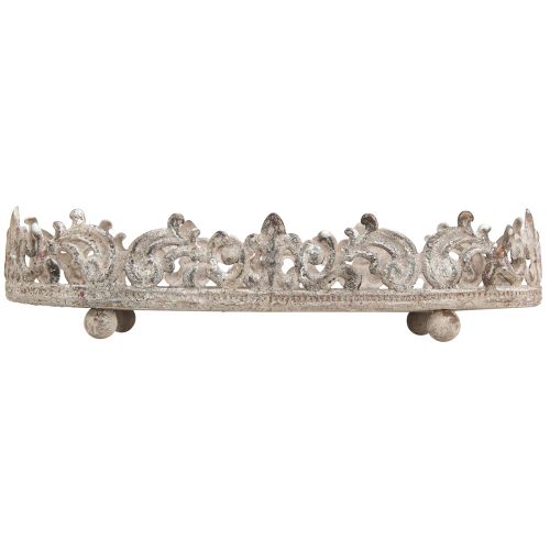 Floristik24 Dekoratív tálca ovális antik megjelenésű szürke rozsda 26/21cm 2 db-os készlet