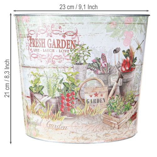 tételeket Cserepes virágcserép kerek fém Fresh Garden H21cm