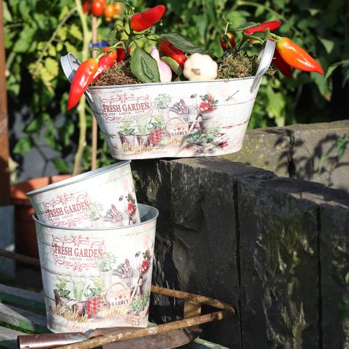 tételeket Cserepes virágcserép kerek fém Fresh Garden H21cm