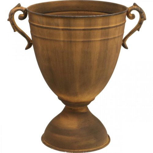 Ültetőgép rozsda megjelenésű csésze váza fém Ø22,5cm H32,5cm