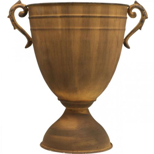 Növénycserép rozsdás megjelenésű csésze váza fém Ø22,5cm H32,5cm | Floristik24.hu