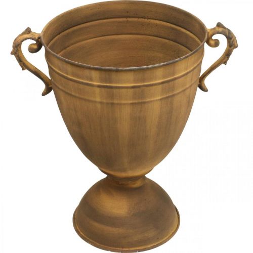 Floristik24 Növénycserép rozsdás megjelenésű csésze váza fém Ø22,5cm H32,5cm