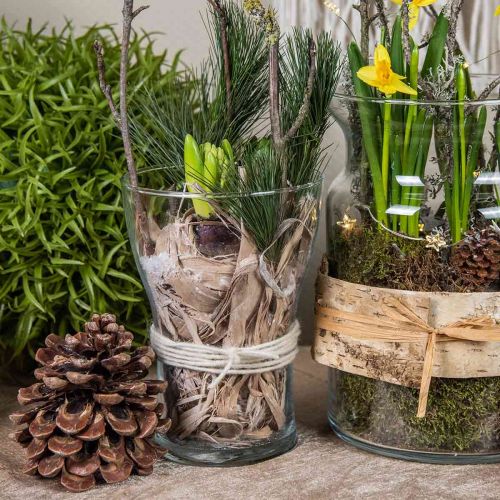 tételeket Növényi alapú természetes szálak, juta rost, fehérre meszelt, 300g, DIY dekoráció, virágkötészet