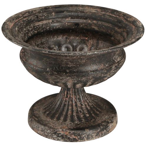 Floristik24 Plant Cup Chalice Antique Look Fekete Barna Ø20cm H15cm