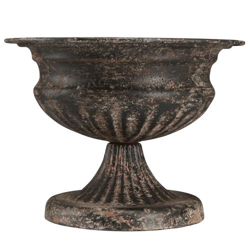 Floristik24 Plant Cup Chalice Antique Look Fekete Barna Ø20cm H15cm