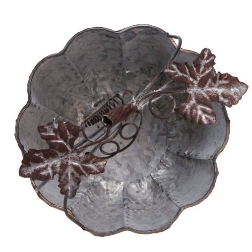 Floristik24 Növénytál fém sütőtök dekoratív cserepes horgany Ø21/30cm 2 db-os készlet