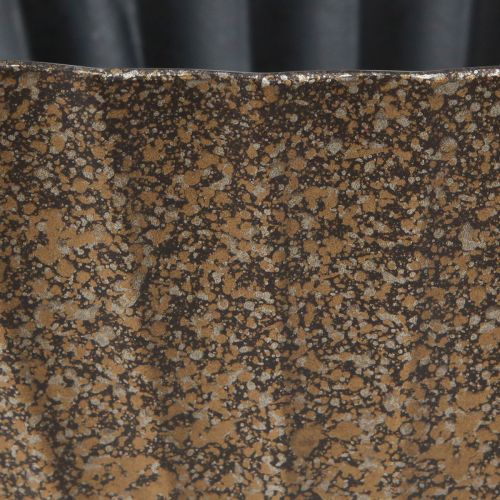 Floristik24 Kaspótál barázdált ovális antracit arany 41,5×16×16cm