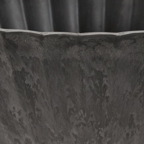 Floristik24 Növénytál barázdált ovális hajó alakú antracit 36cm