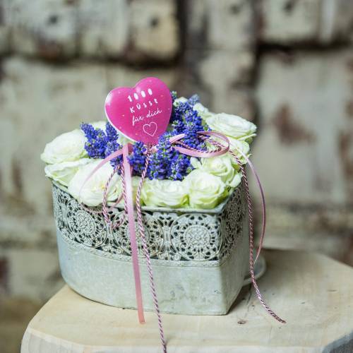 Floristik24 Vetőtálka Szív fém ültetőgép Vintage 3db-os készlet