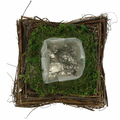 Növényi párna rattan, moha 20cm x 20cm H8cm