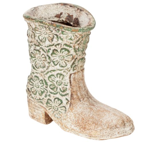 Virágcserép cowboy csizma növényi cipő vintage virágmintás 24cm vétel | Floristik24.hu