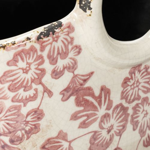 tételeket Dekoratív virágcserép füllel, virágos, 21cm