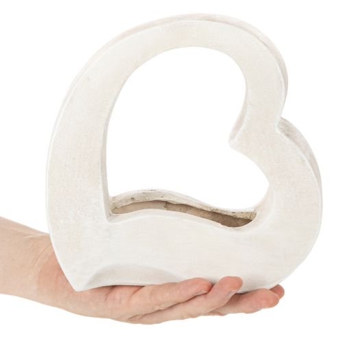 Szív alakú dekoráció ültetéshez és virágdíszekhez, nyitott kialakítás, modern szív alakú, 19 cm | Floristik24.hu
