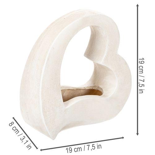 Szív alakú dekoráció ültetéshez és virágdíszekhez, nyitott kialakítás, modern szív alakú, 19 cm | Floristik24.hu