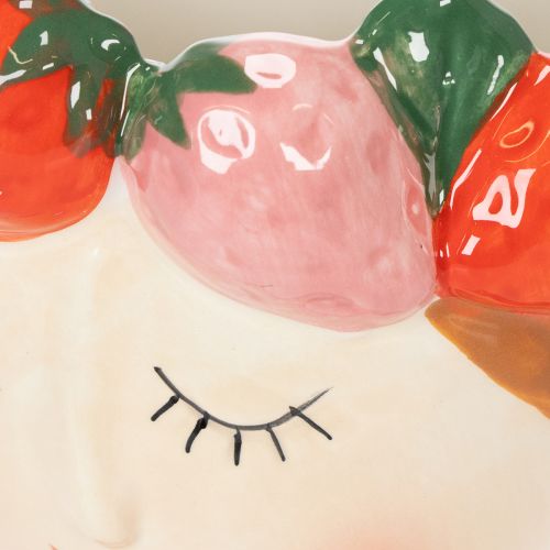 tételeket Lány arca virágcserépben alvó eperrel, nappali dekoráció, tavaszi, 13 cm