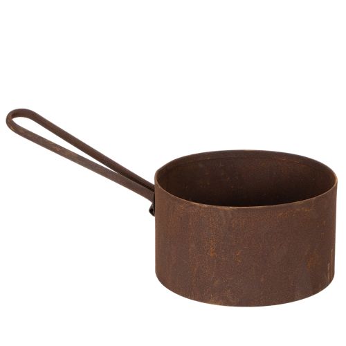 Fém kaspó, virágtartó, rozsdaszínű tálca, dísztárgy, Ø20cm M11cm vétel | Floristik24.hu