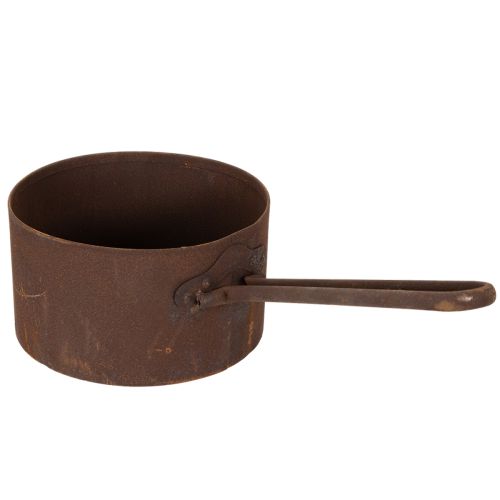 Fém kaspó, virágtartó, rozsdaszínű tálca, dísztárgy, Ø20cm M11cm | Floristik24.hu