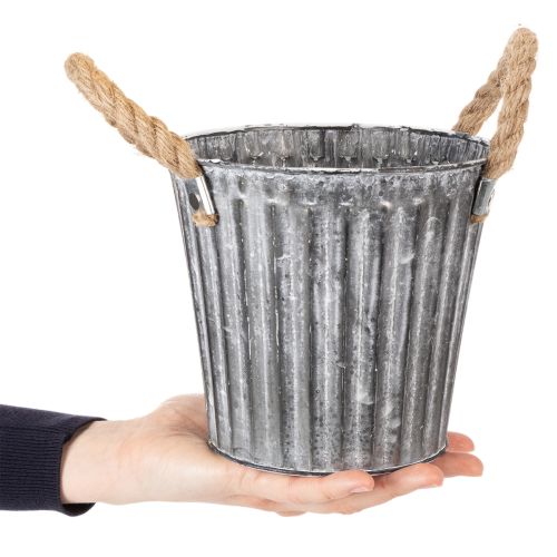 Fém kaspó, díszes kaspó fülekkel, virágcserép, kaspó Ø16.5cm | Floristik24.hu