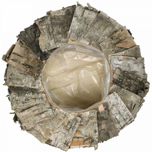 Floristik24 Ültetőcserép kerek nyírfakéreg növénycserép Ø25cm H10cm