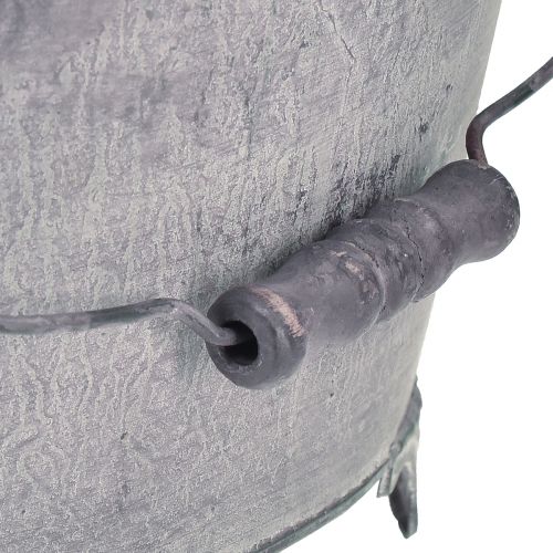 Floristik24 Tálca ültető fém virágcserép lila fehér H16,5cm