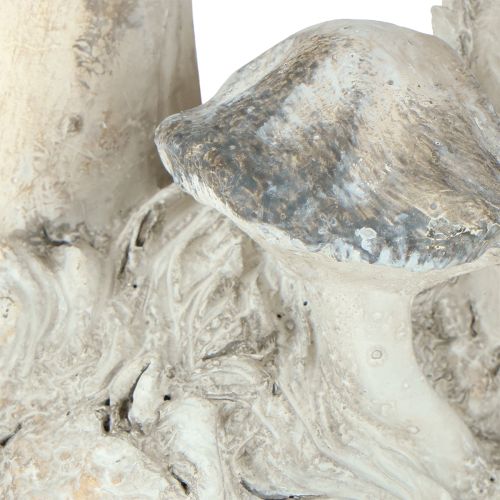 tételeket Gomba dekoráció öntött kő szürke fehér mosott 21,5×18×22cm