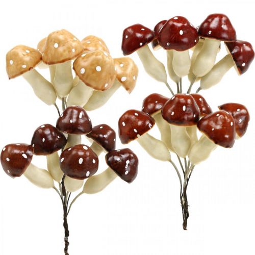 Floristik24 Gomba válogatott 3cm x 5cm huzalon 48 db