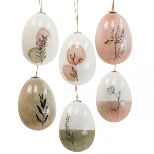 Floristik24 Műanyag húsvéti tojás akasztáshoz Ostedeko Ø5cm H7cm 6db