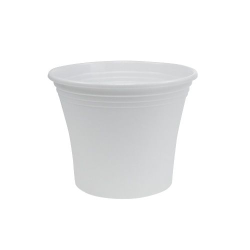 Floristik24 Műanyag edény „Irys” fehér Ø15cm H13cm, 1db