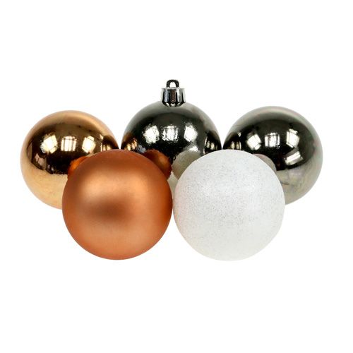 Floristik24 Műanyag golyós mix barna, réz Ø6cm 30db