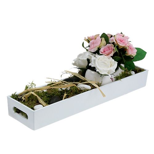 Floristik24 Műanyag tál fehér 42cm x 10,5cm