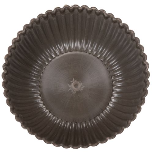 Bordázott tál, antracit, dísztál, kerek, 15 cm, 2 darab | Floristik24.hu