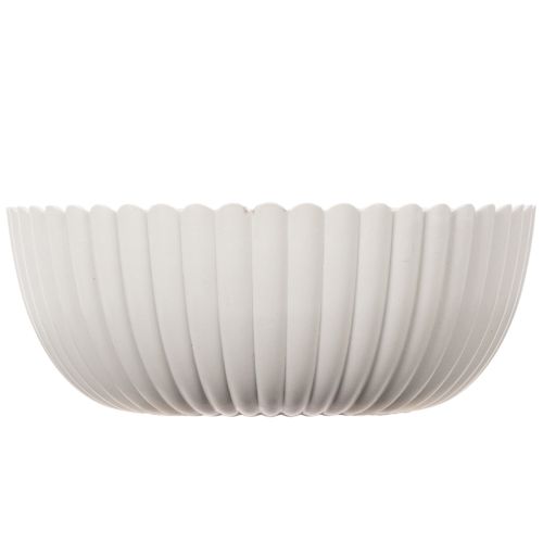 Kerek, bordázott tál fehér színben, sokoldalú dekorációhoz, 15 cm, 2 darab | Floristik24.hu