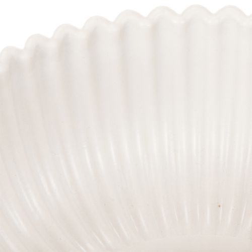 Kerek, bordázott tál fehér színben, sokoldalú dekorációhoz, 15 cm, 2 darab | Floristik24.hu