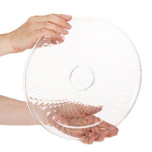Dekoratív átlátszó kerek tál lábbal, 32 cm | Floristik24.hu