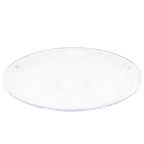 Dekoratív átlátszó kerek tál lábbal, 32 cm | Floristik24.hu