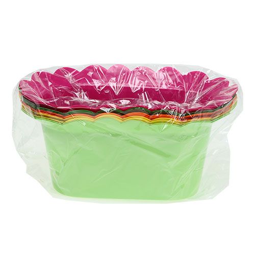 Floristik24 Műanyag edény ovális színű választékban. 22x12cm 10db