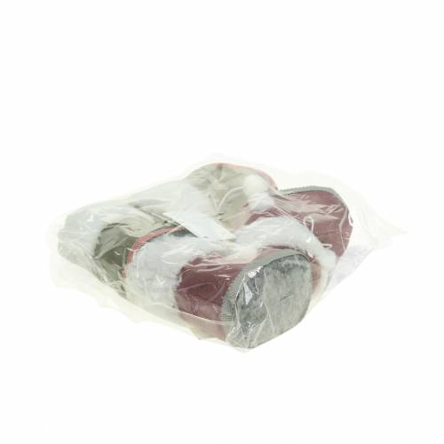 Floristik24 Karácsonyfadíszek plüss cipőpár szürke / rózsaszín 10cm x 8cm 2db