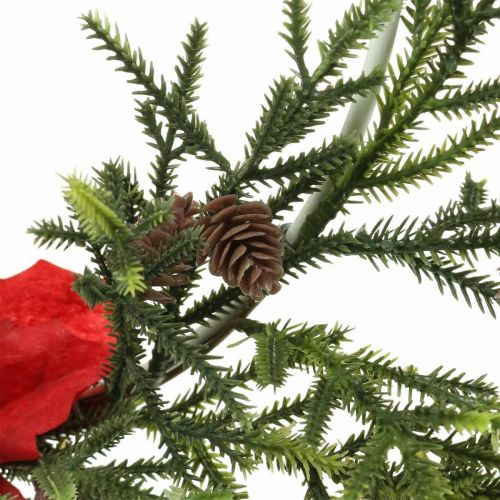 tételeket Dekoratív koszorú mikulásvirág és tűlevelű ágak mesterségesen Ø30cm