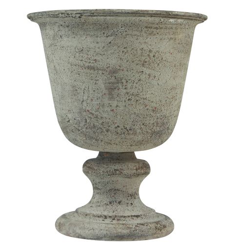 Floristik24 Csésze antik fém csészeváza szürke/barna Ø18,5cm 21,5cm