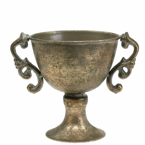 Floristik24 Fém pohár antik arany Ø14cm H16cm