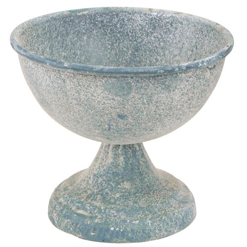 Floristik24 Csészetál Kis Fém Kék Fehér Antik Ø12cm H10,5cm 2db