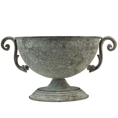 Floristik24 Csészetál dísztál fém barna fehér antik Ø20,5cm