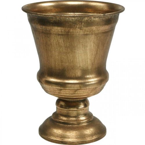 Floristik24 Serleg váza arany megjelenés serleg antik dekoráció fém Ø14cm H18.5cm