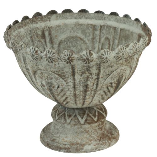 tételeket Csésze váza fém dekoratív csésze barna fehér Ø15cm H12,5cm