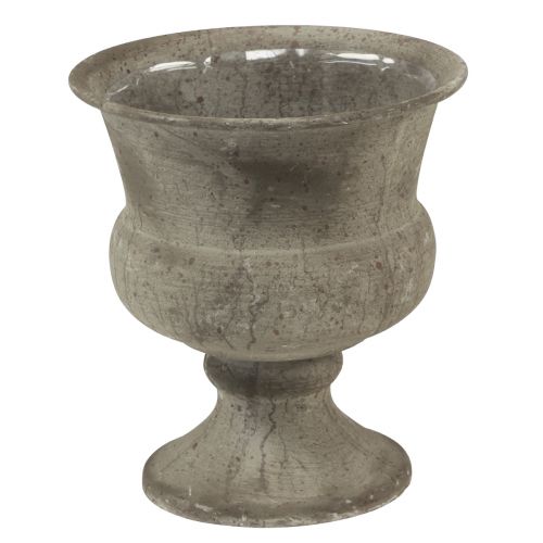 Csésze váza fém dísztál szürke antik Ø13,5cm H15cm
